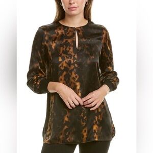 Lafayette 148 New York Leopard Print Kelsey Blouse